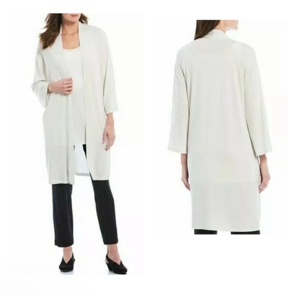 New! EILEEN FISHER Tencel Jersey Kimono Cardigan - Picture 1 of 10